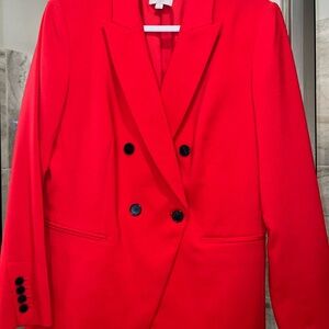 LOFT Vibrant Red Double-Breasted Blazer